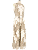 Sequin Embellished Wide Leg Crochet Jumpsuit Suit arcadeshops.com