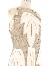 Sequin Embellished Wide Leg Crochet Jumpsuit Suit arcadeshops.com