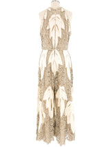 Sequin Embellished Wide Leg Crochet Jumpsuit Suit arcadeshops.com