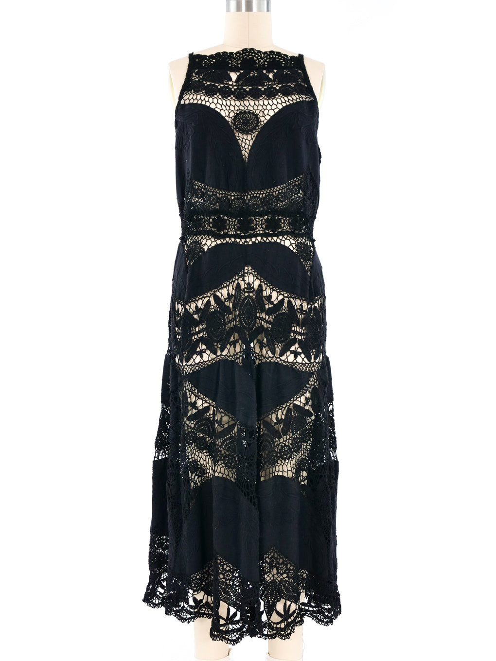 Embroidered Cotton Crochet Tank Dress Embroidered Cotton Crochet Tank Dress