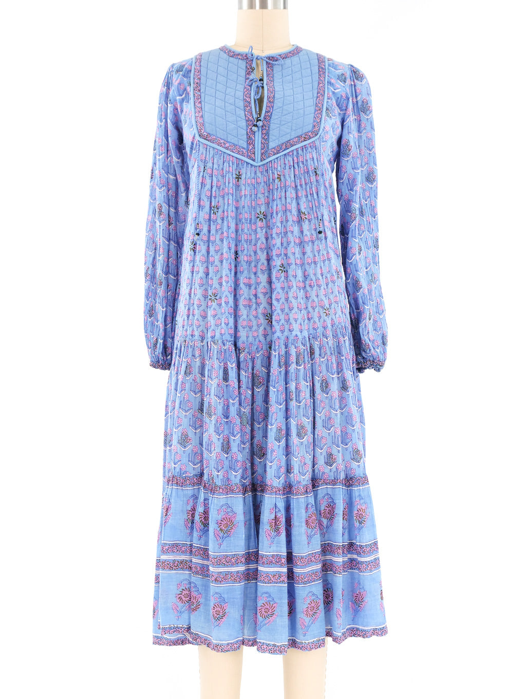 1970s Starina Cotton Gauze Indian Dress