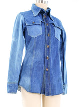 Pink Panther Embroidered Denim Shirt Top arcadeshops.com