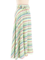 Multicolor Striped Cotton Wrap Skirt Bottom arcadeshops.com