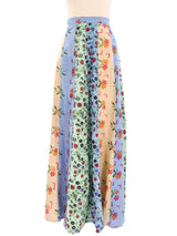 Mixed Block Print Patchwork Maxi Skirt Bottom arcadeshops.com