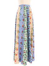 Mixed Block Print Patchwork Maxi Skirt Bottom arcadeshops.com