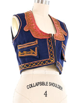Turkish Applique Cropped Vest Jacket arcadeshops.com