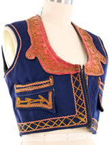 Turkish Applique Cropped Vest Jacket arcadeshops.com