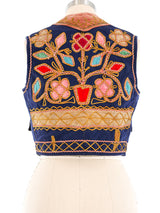 Turkish Applique Cropped Vest Jacket arcadeshops.com