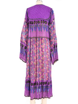 Purple Quilted Cotton Gauze Indian Dress Dress arcadeshops.com
