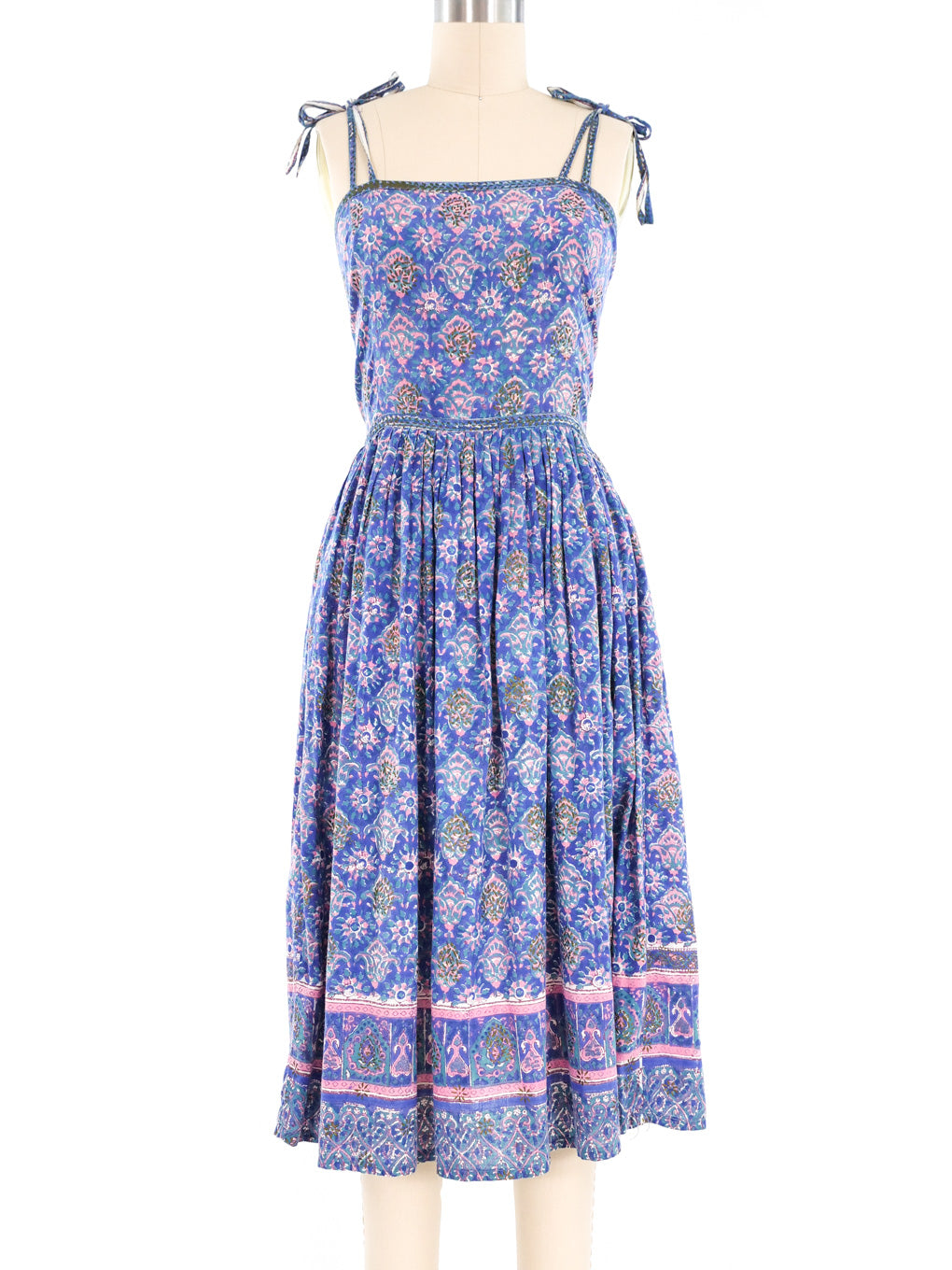 Adini Block Print Tank Strap Indian Dress - Main Image