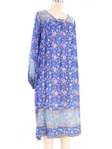 Indigo Cotton Gauze Indian Block Print Dress Dress arcadeshops.com