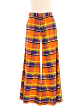 Orange Madras Flared Trousers Bottom arcadeshops.com