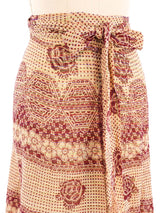 Lurex Accented Block Printed Wrap Skirt Bottom arcadeshops.com