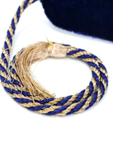 Navy Velvet Zardozi Waist Belt Accessory arcadeshops.com
