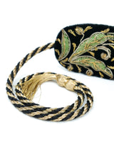 Black Floral Zardozi Waist Belt Accessory arcadeshops.com
