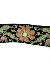 Black Floral Zardozi Waist Belt Accessory arcadeshops.com