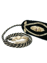 Black Marquis Skinny Zardozi Waist Belt Accessory arcadeshops.com