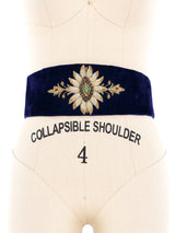 Navy Velvet Zardozi Waist Belt Accessory arcadeshops.com