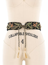 Black Floral Zardozi Waist Belt Accessory arcadeshops.com