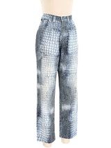 Roberto Cavalli Reptile Print Jeans Bottom arcadeshops.com