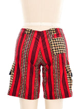 1970s Printed Corduroy Shorts and Bucket Hat Ensemble Suit arcadeshops.com