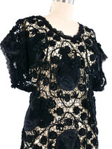 Embroidered Applique Black Crochet Dress Dress arcadeshops.com