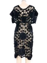 Embroidered Applique Black Crochet Dress Dress arcadeshops.com