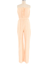 Peach Terrycloth Strapless Jumpsuit Jumpsuit arcadeshops.com