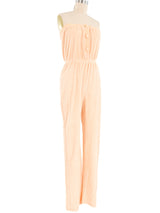 Peach Terrycloth Strapless Jumpsuit Jumpsuit arcadeshops.com