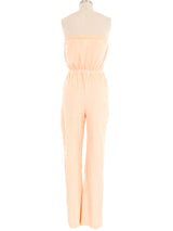Peach Terrycloth Strapless Jumpsuit Jumpsuit arcadeshops.com