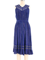 Navy Sleeveless Grecian Gauze Midi Dress Dress arcadeshops.com