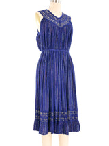 Navy Sleeveless Grecian Gauze Midi Dress Dress arcadeshops.com