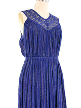 Navy Sleeveless Grecian Gauze Midi Dress Dress arcadeshops.com