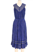 Navy Sleeveless Grecian Gauze Midi Dress Dress arcadeshops.com