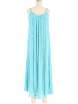 Turquoise Grecian Gauze Midi Dress Dress arcadeshops.com