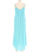 Turquoise Grecian Gauze Midi Dress Dress arcadeshops.com