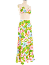 1970s Tropical Maxi Skirt and Triangle Top Ensemble Suit arcadeshops.com