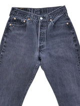 Levis Washed Black 501 Jeans Bottom arcadeshops.com