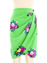 Ungaro Floral Printed Silk Skirt Bottom arcadeshops.com