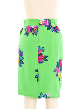 Ungaro Floral Printed Silk Skirt Bottom arcadeshops.com