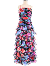 Miss Elliette Layered Floral Gown Dress arcadeshops.com