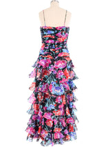 Miss Elliette Layered Floral Gown Dress arcadeshops.com