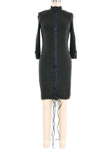 Jean Paul Gaultier Lace Up Ribbed Knit Dress Dress arcadeshops.com