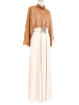 1970s Draped Chiffon Gown Dress arcadeshops.com