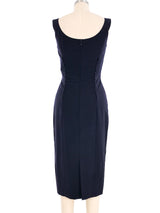 John Galliano Navy Button Accent Dress Dress arcadeshops.com