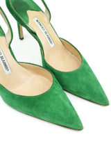 Manolo Blahnik Green Slingback Heels, 37.5 Accessory arcadeshops.com