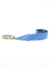 Judith Leiber Blue Ostrich Leather Belt Accessory arcadeshops.com
