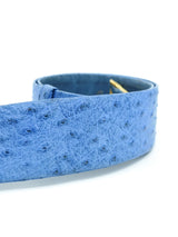 Judith Leiber Blue Ostrich Leather Belt Accessory arcadeshops.com
