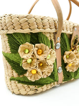 Woven Floral Basket Bag Accessory arcadeshops.com