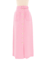 1960s Pink Checkered Maxi Skirt Bottom arcadeshops.com